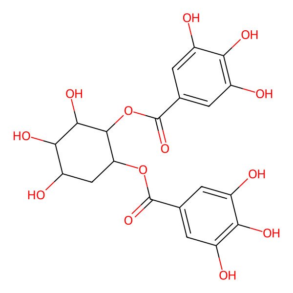 2D Structure of [(1R,2R,3S,4R,5S)-3,4,5-trihydroxy-2-(3,4,5-trihydroxybenzoyl)oxycyclohexyl] 3,4,5-trihydroxybenzoate