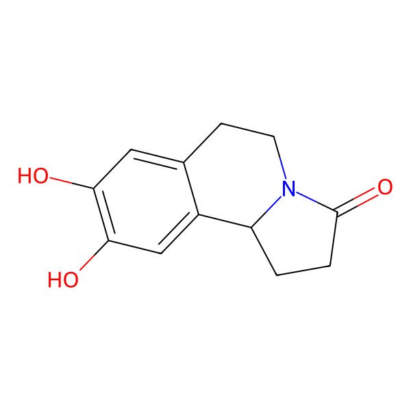 2D Structure of (10bS)-8,9-dihydroxy-2,5,6,10b-tetrahydro-1H-pyrrolo[2,1-a]isoquinolin-3-one