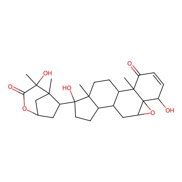 2D Structure of 6,15-Dihydroxy-15-(4-hydroxy-4,5-dimethyl-3-oxo-2-oxabicyclo[3.2.1]octan-6-yl)-2,16-dimethyl-8-oxapentacyclo[9.7.0.02,7.07,9.012,16]octadec-4-en-3-one