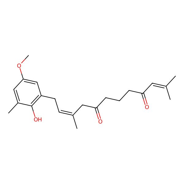 2D Structure of (10E)-12-(2-hydroxy-5-methoxy-3-methylphenyl)-2,10-dimethyldodeca-2,10-diene-4,8-dione