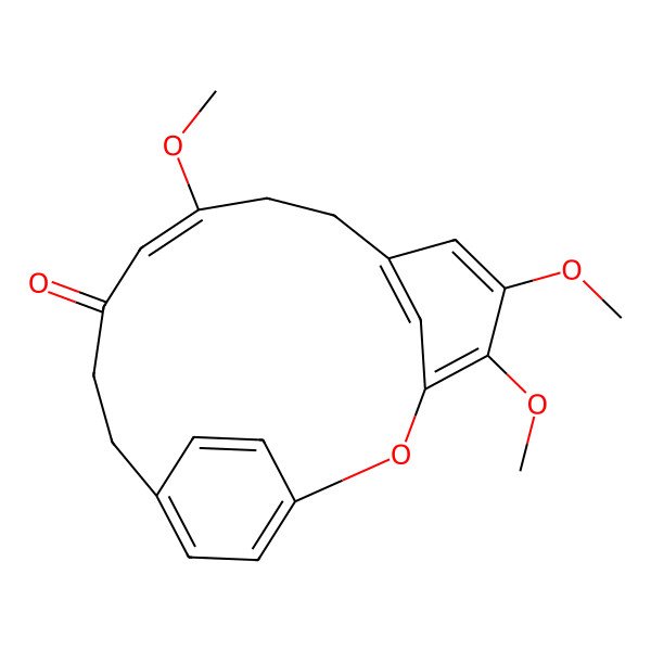 2D Structure of (10E)-4,5,10-trimethoxy-2-oxatricyclo[13.2.2.13,7]icosa-1(17),3,5,7(20),10,15,18-heptaen-12-one