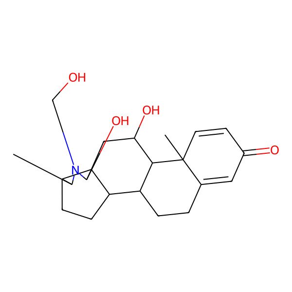2D Structure of (1S,2S,5S,6S,8S,9R,11R,12S,13R)-8,11-dihydroxy-7-(hydroxymethyl)-6,13-dimethyl-7-azapentacyclo[10.8.0.02,9.05,9.013,18]icosa-14,17-dien-16-one
