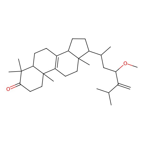 2D Structure of (5R,10S,13R,14R,17R)-17-[(2R,4S)-4-methoxy-6-methyl-5-methylideneheptan-2-yl]-4,4,10,13-tetramethyl-2,5,6,7,11,12,14,15,16,17-decahydro-1H-cyclopenta[a]phenanthren-3-one