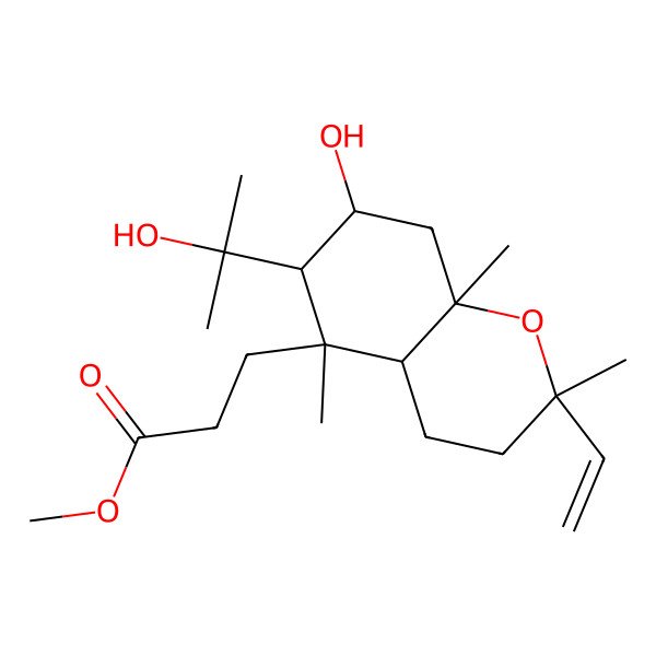 2D Structure of Methyl 3-[2-ethenyl-7-hydroxy-6-(2-hydroxypropan-2-yl)-2,5,8a-trimethyl-3,4,4a,6,7,8-hexahydrochromen-5-yl]propanoate