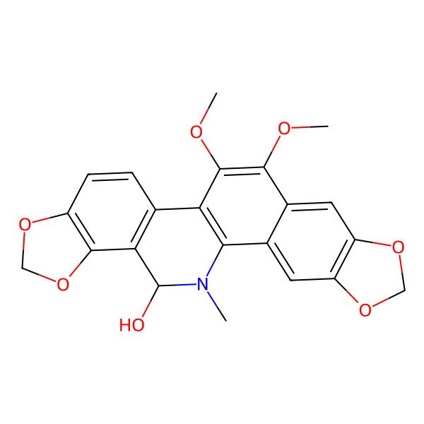 2D Structure of (23S)-11,12-dimethoxy-24-methyl-5,7,18,20-tetraoxa-24-azahexacyclo[11.11.0.02,10.04,8.014,22.017,21]tetracosa-1(13),2,4(8),9,11,14(22),15,17(21)-octaen-23-ol