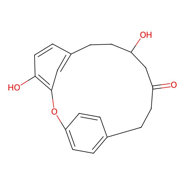 2D Structure of (10R)-4,10-dihydroxy-2-oxatricyclo[13.2.2.13,7]icosa-1(17),3,5,7(20),15,18-hexaen-12-one