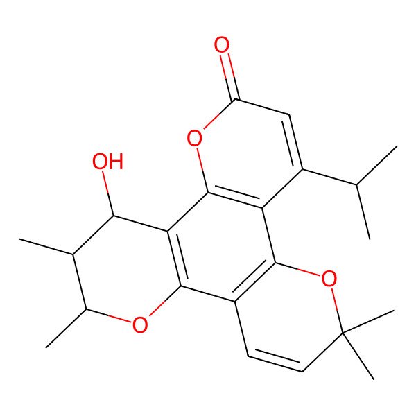 2D Structure of (10R,11R,12S)-12-Benzoyl-6,6,10,11-tetramethyl-4-propyl-12-hydro-6H,10H-dipyrano[2,3-f