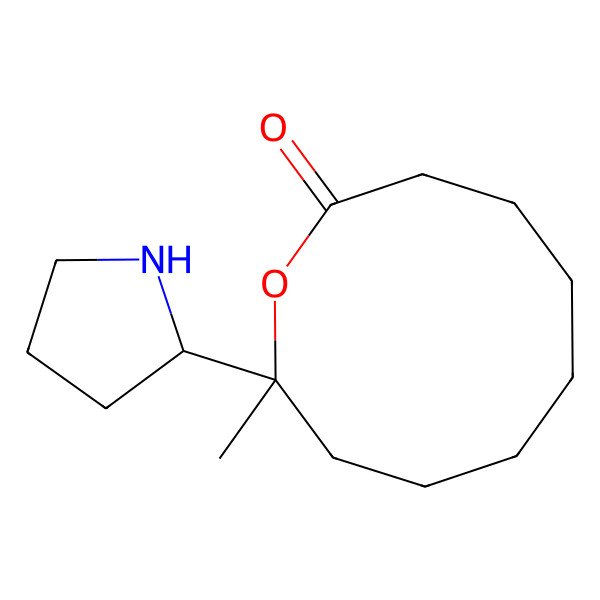 2D Structure of (10S)-10-methyl-10-[(2S)-pyrrolidin-2-yl]oxecan-2-one