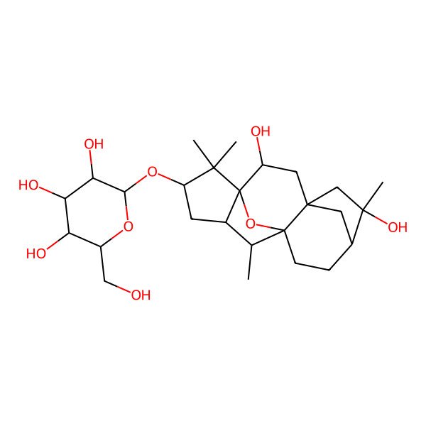 2D Structure of [(10S)-5,9-Epoxy-6beta,16-dihydroxygrayanotoxan-3beta-yl]beta-D-glucopyranoside
