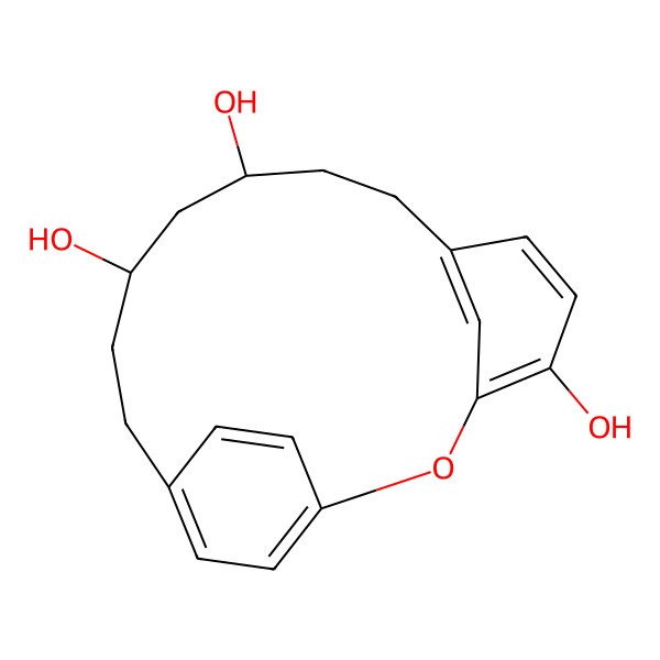 2D Structure of (10S,12S)-2-oxatricyclo[13.2.2.13,7]icosa-1(17),3,5,7(20),15,18-hexaene-4,10,12-triol