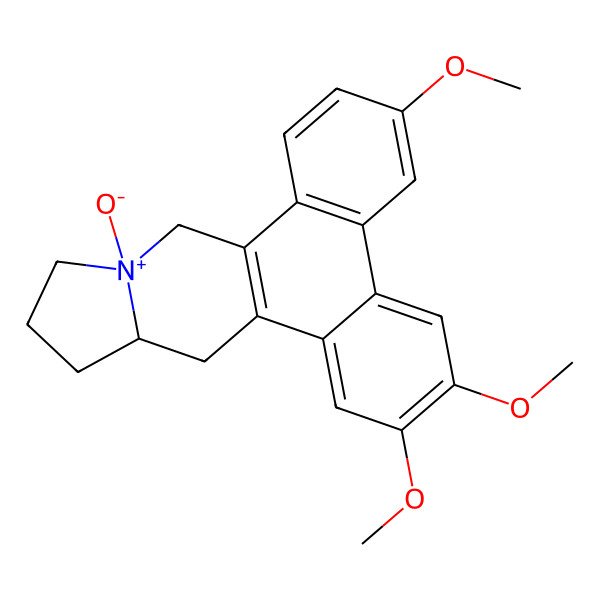 2D Structure of (10S,13aR)-2,3,6-trimethoxy-10-oxido-9,11,12,13,13a,14-hexahydrophenanthro[9,10-f]indolizin-10-ium