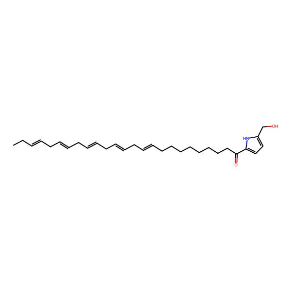 2D Structure of (10Z,13Z,16Z,19Z,22Z)-1-[5-(hydroxymethyl)-1H-pyrrol-2-yl]pentacosa-10,13,16,19,22-pentaen-1-one