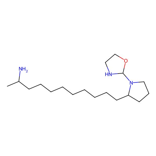 2D Structure of 11-[1-(1,3-Oxazolidin-2-yl)pyrrolidin-2-yl]undecan-2-amine
