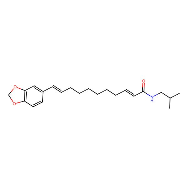 2D Structure of 11-(1,3-benzodioxol-5-yl)-N-(2-methylpropyl)undeca-2,10-dienamide