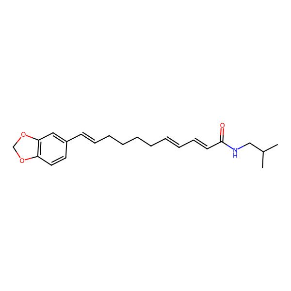 2D Structure of 11-(1,3-benzodioxol-5-yl)-N-(2-methylpropyl)undeca-2,4,10-trienamide