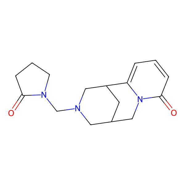 2D Structure of 11-[(2-Oxopyrrolidin-1-yl)methyl]-7,11-diazatricyclo[7.3.1.02,7]trideca-2,4-dien-6-one