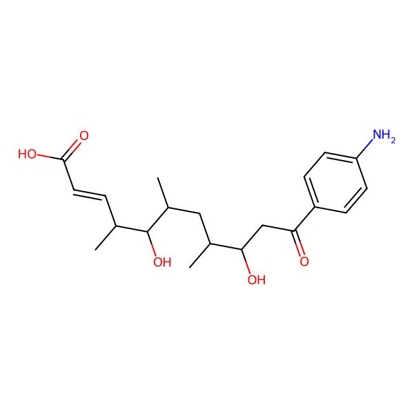 2D Structure of 11-(4-Aminophenyl)-5,9-dihydroxy-4,6,8-trimethyl-11-oxoundec-2-enoic acid