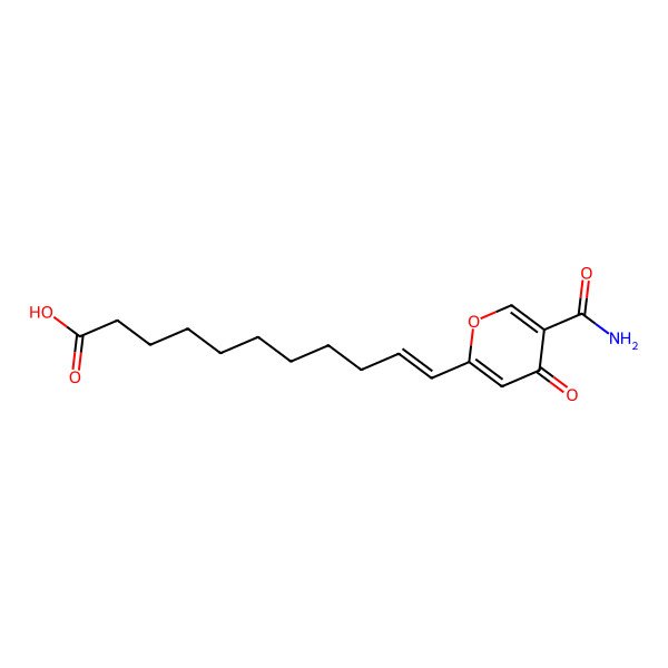 2D Structure of 11-(5-Carbamoyl-4-oxopyran-2-yl)undec-10-enoic acid