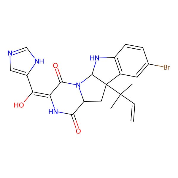 2D Structure of 11-bromo-17-hydroxyroquefortine C