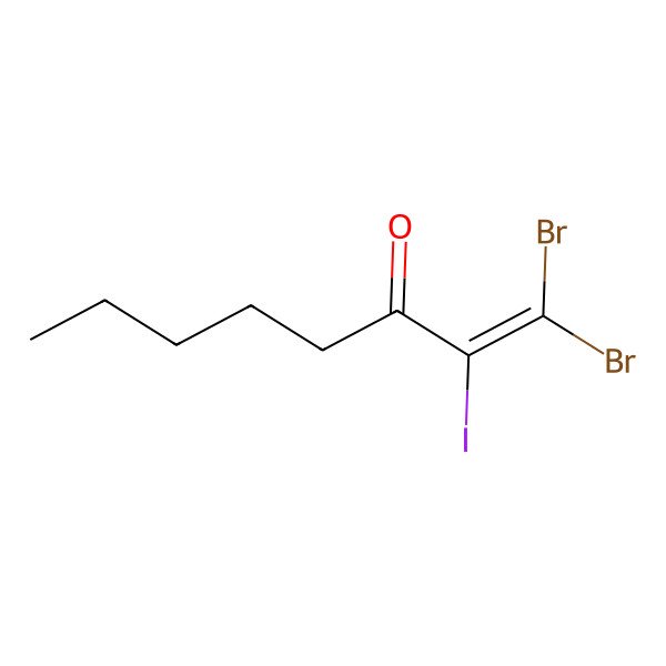 2D Structure of 1,1-Dibromo-2-iodooct-1-en-3-one