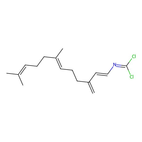 2D Structure of 1,1-dichloro-N-(7,11-dimethyl-3-methylidenedodeca-1,6,10-trienyl)methanimine