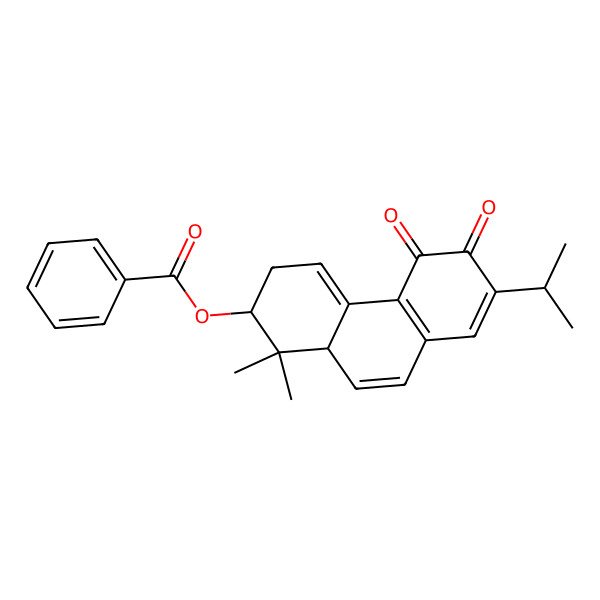 2D Structure of (1,1-dimethyl-5,6-dioxo-7-propan-2-yl-3,10a-dihydro-2H-phenanthren-2-yl) benzoate