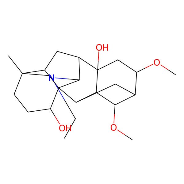 2D Structure of 11-Ethyl-4,6-dimethoxy-13-methyl-11-azahexacyclo[7.7.2.12,5.01,10.03,8.013,17]nonadecane-8,16-diol