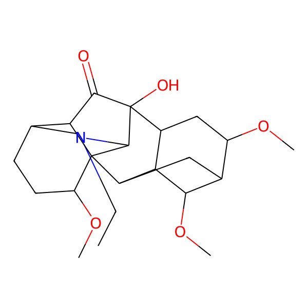 2D Structure of 11-Ethyl-9-hydroxy-4,6,16-trimethoxy-11-azahexacyclo[7.7.2.12,5.01,10.03,8.013,17]nonadecan-18-one