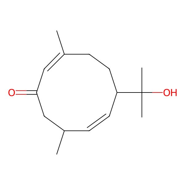 2D Structure of 11-hydroxy-1(10)E,5E-germacradien-2-one