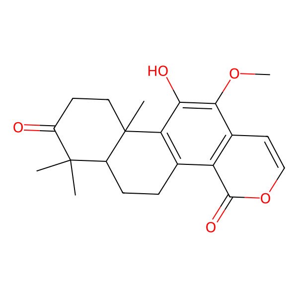 2D Structure of 11-hydroxy-12-methoxy-7,7,10a-trimethyl-6,6a,9,10-tetrahydro-5H-naphtho[1,2-h]isochromene-4,8-dione