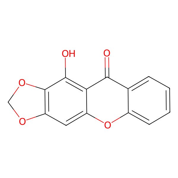 2D Structure of 1-Hydroxy-2,3-methylenedioxyxanthone