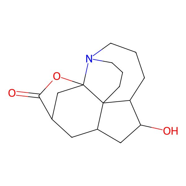 2D Structure of 11-Hydroxy-17-oxa-6-azapentacyclo[13.2.1.01,6.02,10.02,13]octadecan-16-one