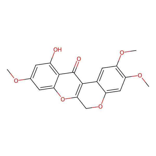 2D Structure of 11-Hydroxy-2,3,9-trimethoxy-6h-chromeno[3,4-b]chromen-12-one