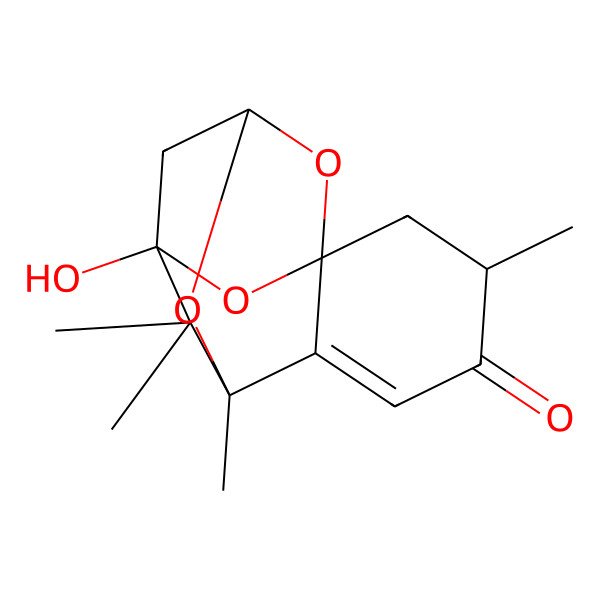 2D Structure of 11-Hydroxy-3,7,14,14-tetramethyl-8,12,13-trioxatetracyclo[7.3.1.17,11.01,6]tetradec-5-en-4-one