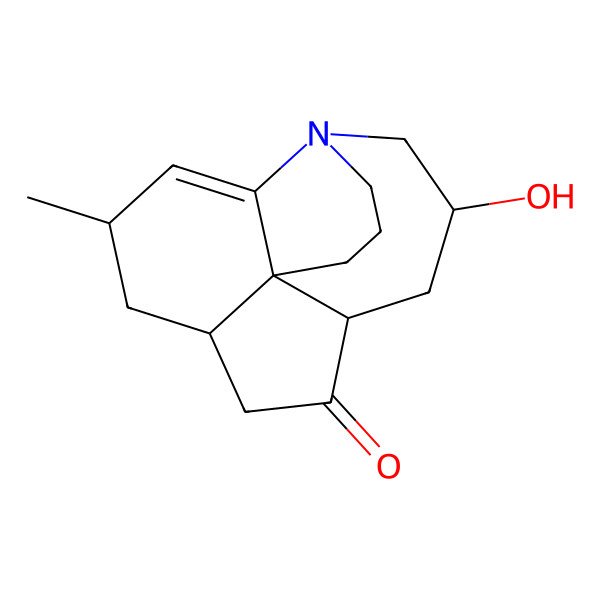 2D Structure of 11-Hydroxy-4-methyl-13-azatetracyclo[7.7.0.01,6.02,13]hexadec-2-en-8-one