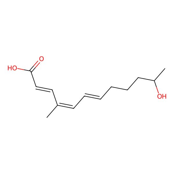 2D Structure of 11-Hydroxy-4-methyl-2,4,6-dodeca-trienoic acid