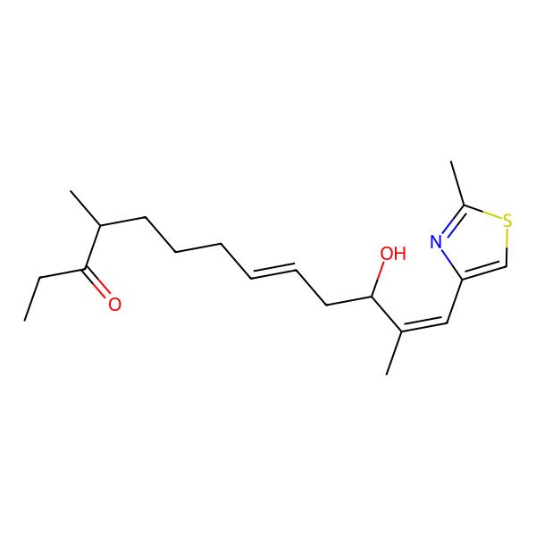 2D Structure of 11-Hydroxy-4,12-dimethyl-13-(2-methyl-1,3-thiazol-4-yl)trideca-8,12-dien-3-one