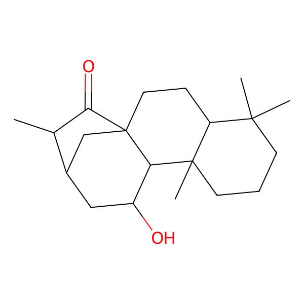 2D Structure of 11-Hydroxy-5,5,9,14-tetramethyltetracyclo[11.2.1.01,10.04,9]hexadecan-15-one