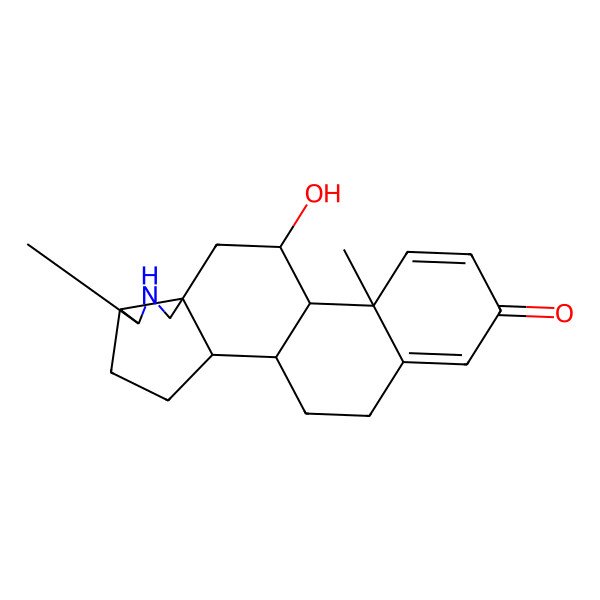 2D Structure of 11-Hydroxy-6,13-dimethyl-7-azapentacyclo[10.8.0.02,9.05,9.013,18]icosa-14,17-dien-16-one