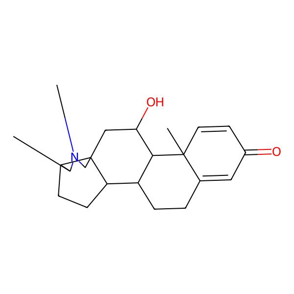 2D Structure of 11-Hydroxy-6,7,13-trimethyl-7-azapentacyclo[10.8.0.02,9.05,9.013,18]icosa-14,17-dien-16-one