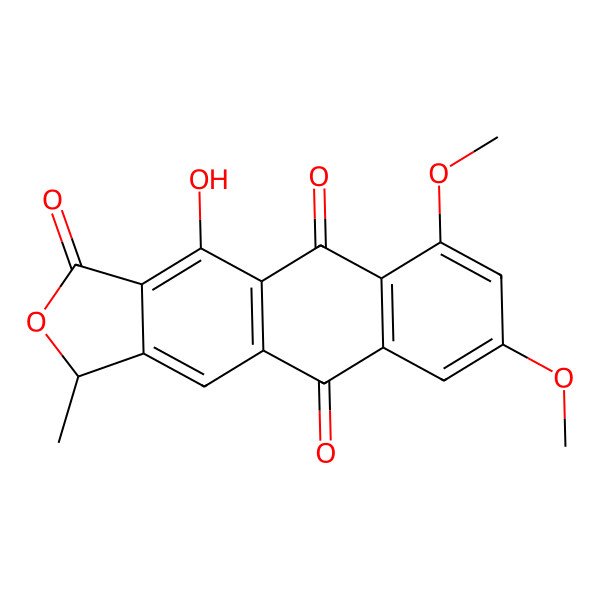 2D Structure of 11-hydroxy-7,9-dimethoxy-3-methyl-3H-naphtho[3,2-f][2]benzofuran-1,5,10-trione