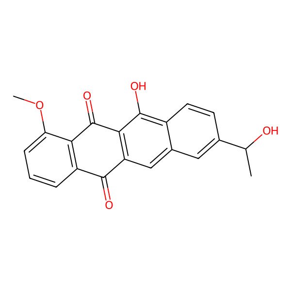 2D Structure of 11-hydroxy-8-[(1R)-1-hydroxyethyl]-1-methoxytetracene-5,12-dione