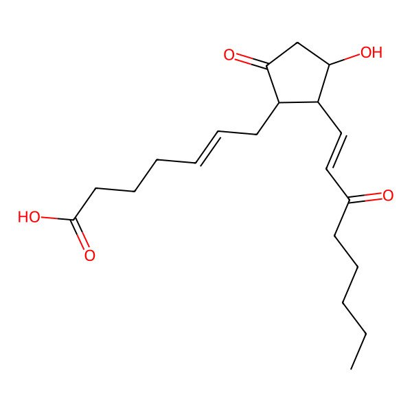 2D Structure of 7-[3-Hydroxy-5-oxo-2-(3-oxooct-1-enyl)cyclopentyl]hept-5-enoic acid