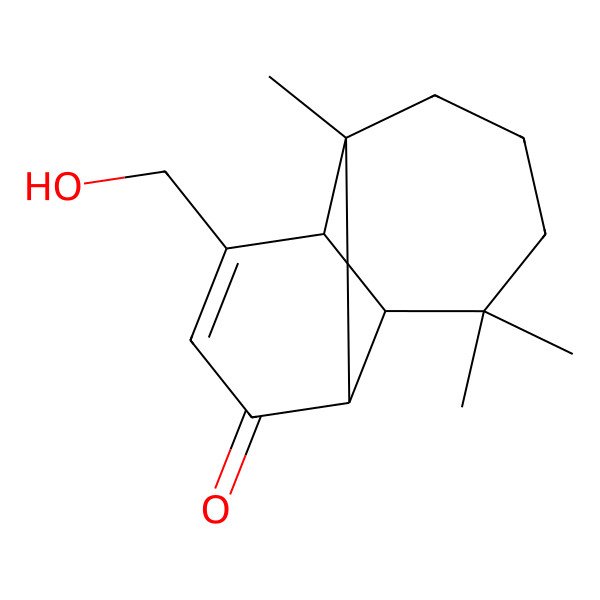 2D Structure of 11-(Hydroxymethyl)-2,6,6-trimethyltricyclo[5.4.0.02,8]undec-10-en-9-one