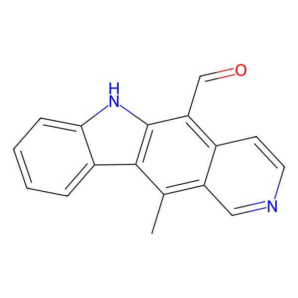 2D Structure of 11-methyl-6H-pyrido[4,3-b]carbazole-5-carbaldehyde
