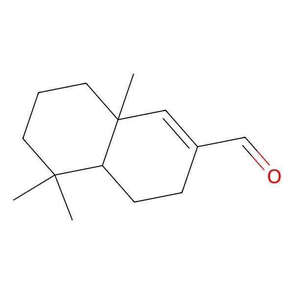 2D Structure of (4aS,8aR)-5,5,8a-trimethyl-3,4,4a,6,7,8-hexahydronaphthalene-2-carbaldehyde