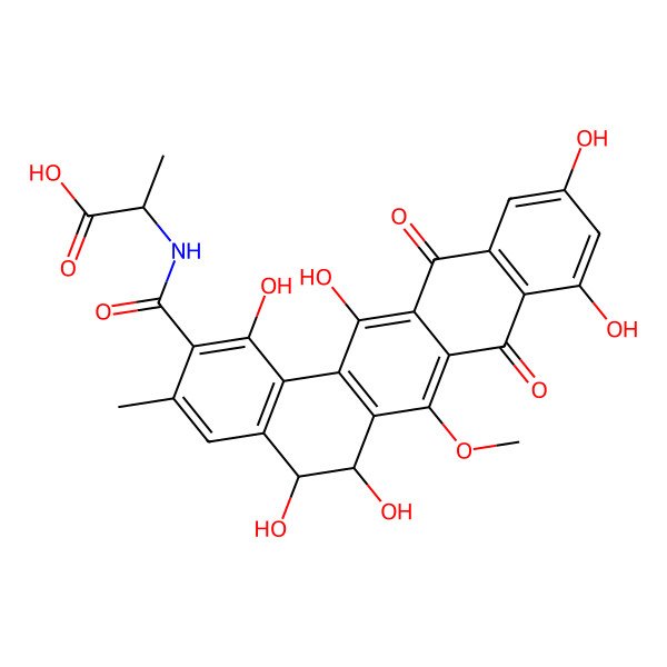 2D Structure of 11-O-Demethyl-7-methoxypradimicinone II