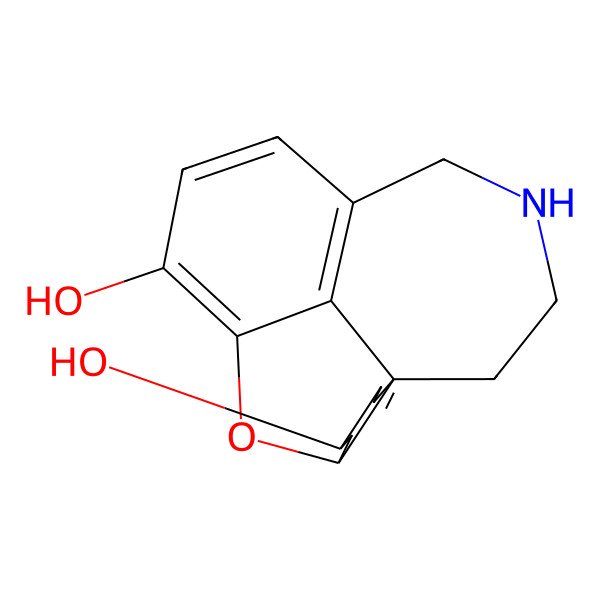 2D Structure of 11-Oxa-4-azatetracyclo[8.6.1.01,12.06,17]heptadeca-6(17),7,9,15-tetraene-9,14-diol