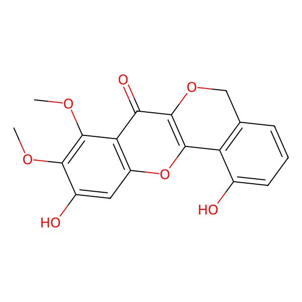 2D Structure of 1,10-dihydroxy-8,9-dimethoxy-5H-isochromeno[4,3-b]chromen-7-one