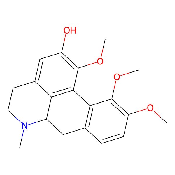 2D Structure of 1,10,11-trimethoxy-6-methyl-5,6,6a,7-tetrahydro-4H-dibenzo[de,g]quinolin-2-ol